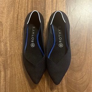 ROTHYS Black "The Point" flat w White Halo, Retired Color combo | size 9 w